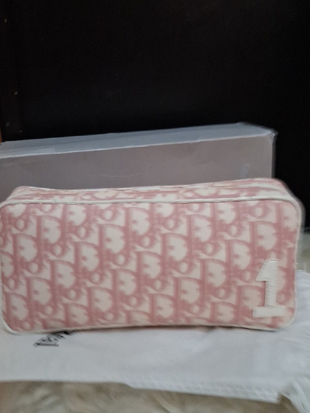 Authentic Dior Y2k Pink Monogram Trotter Pouch Cosmetic Case